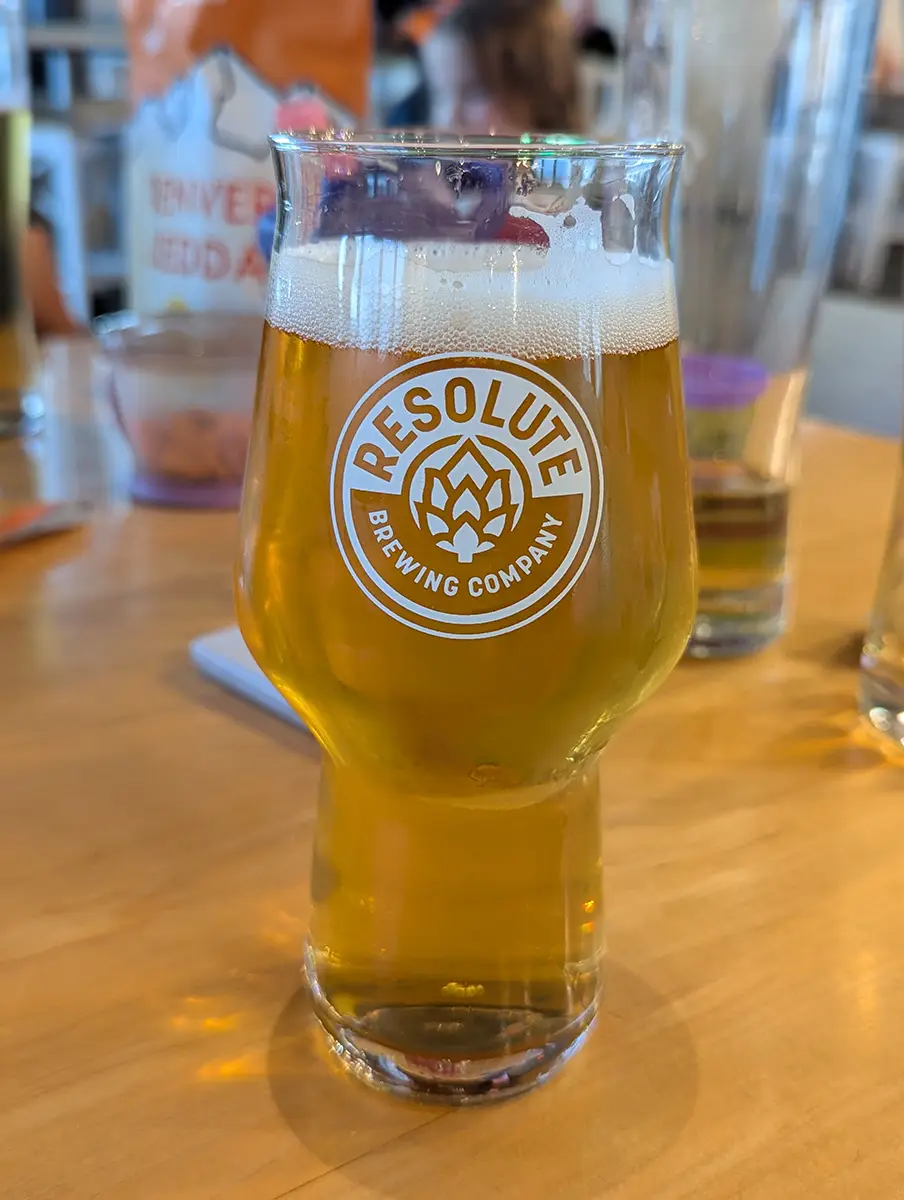 The Turn It Up and Climb Session IPA from Resolute Brewing Company in Centennial, CO
